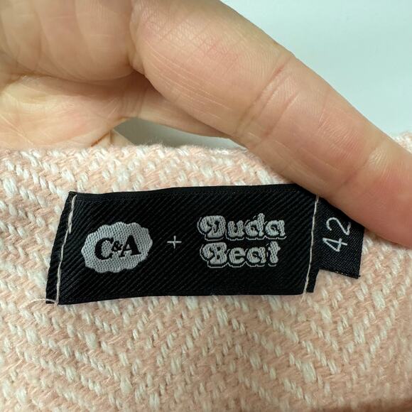 C&A Duda Beat Pink Tweed Pleated Mini Skirt Size Small Preppy Rosa Boucle - Picture 7 of 11